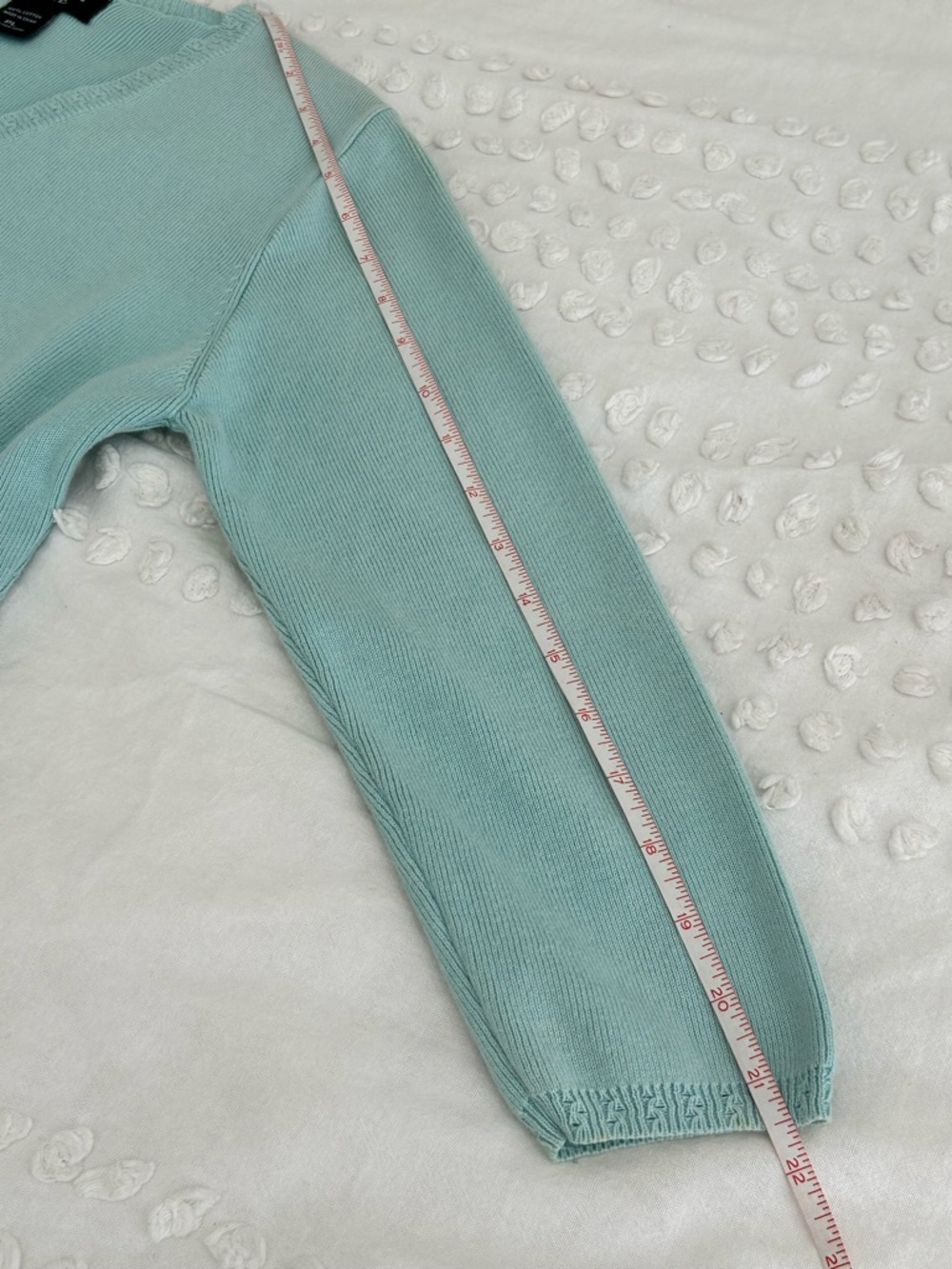 Finity 2 Pc Twinset Cardigan & Sleeveless Top 100% Cotton Knit Mint Green Sz PL - Picture 12 of 16